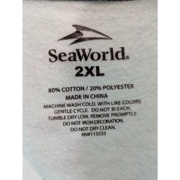 SeaWorld Rescue Crop Sweater JR Girls 2XL Mint Green 1/4 Zip Crop Cut Fleece New - Picture 7 of 10
